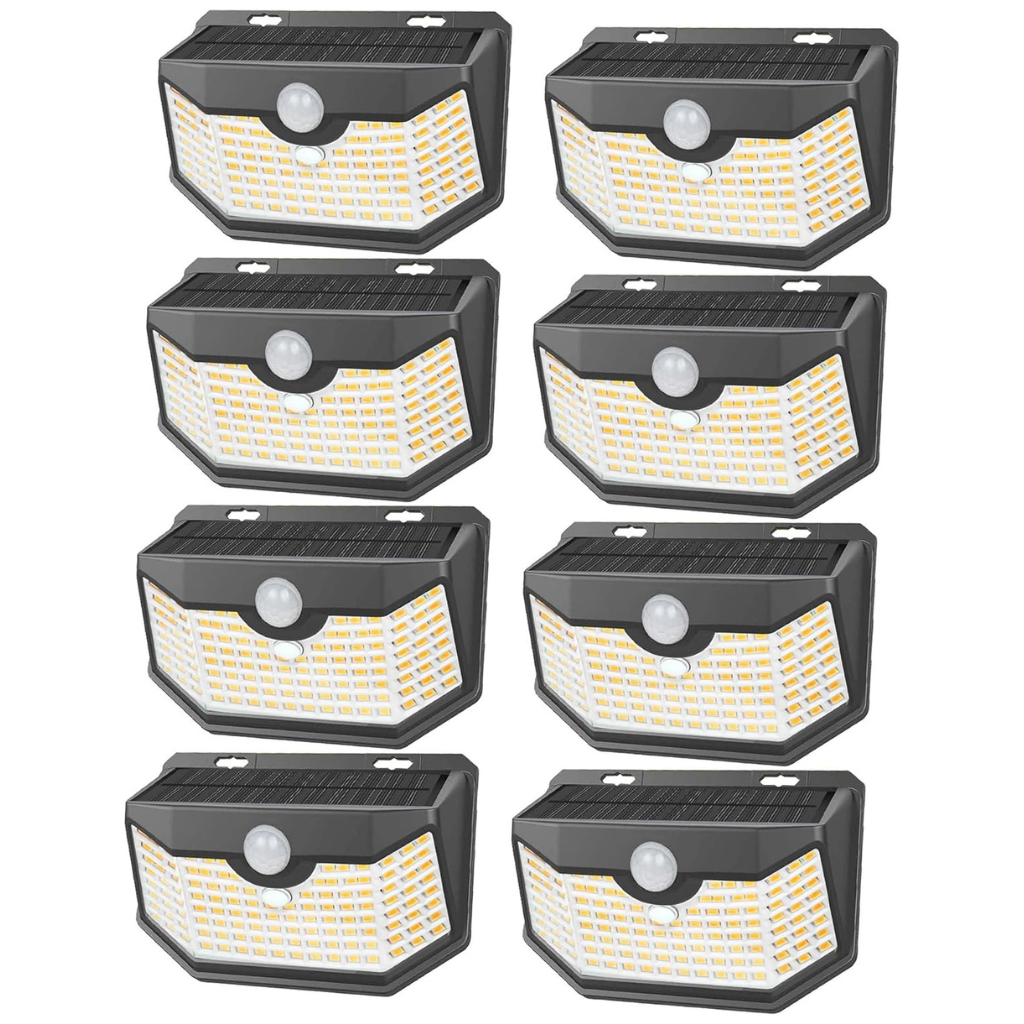 Outdoor Waterproof 120 LED Solar IP65 Wall Light With Motion Sensor And 3 Lighting Modes