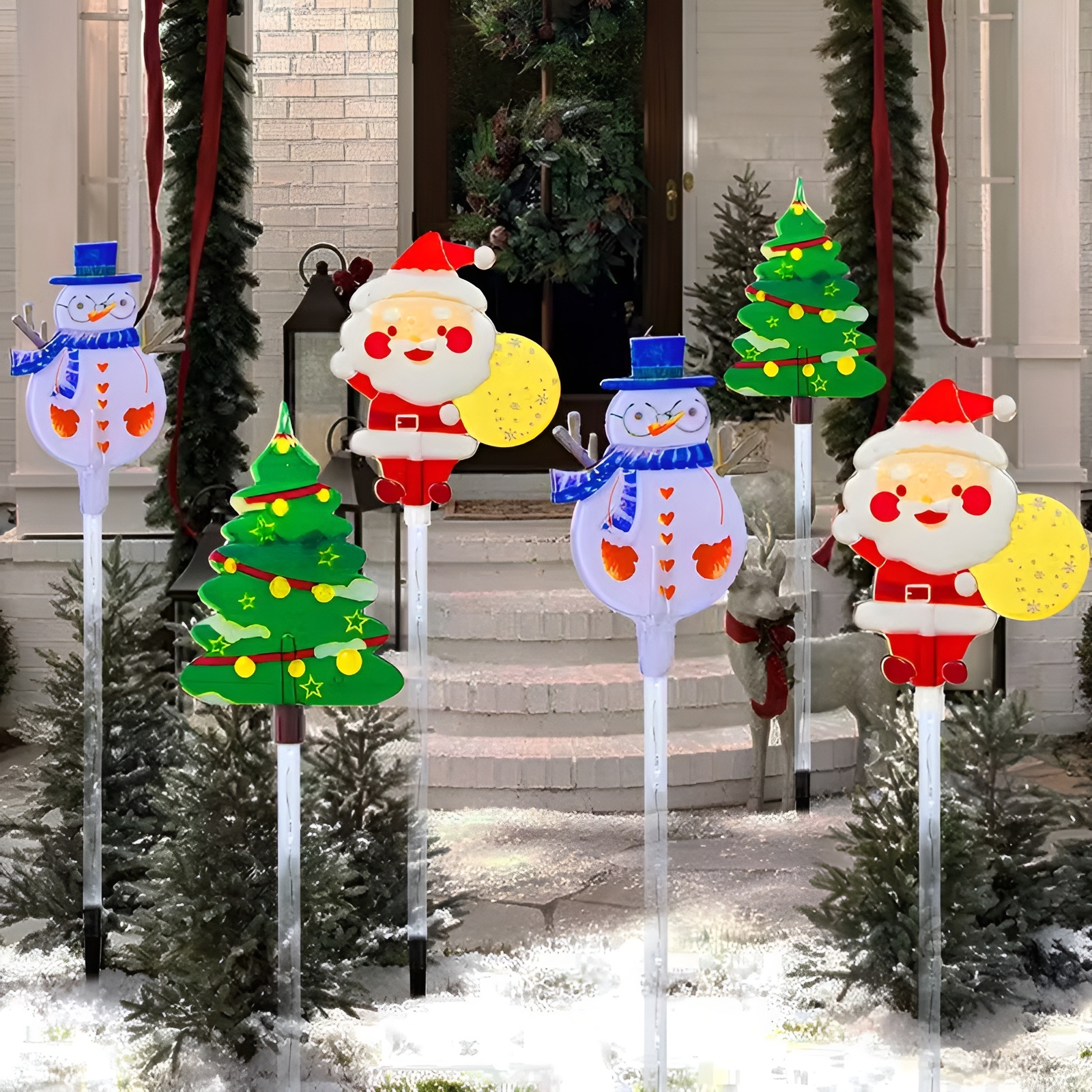 Pack of 6 Solar Powered Indoor Outdoor Christmas Lights