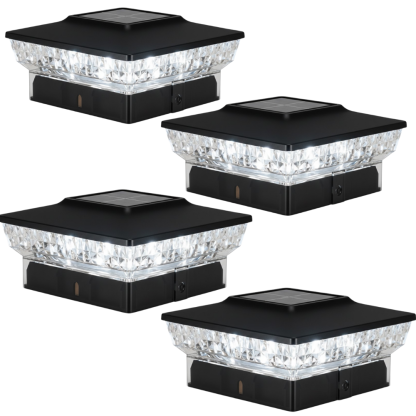 Flickering Flame Solar Post Cap Lights for Outdoor Deck and Fence