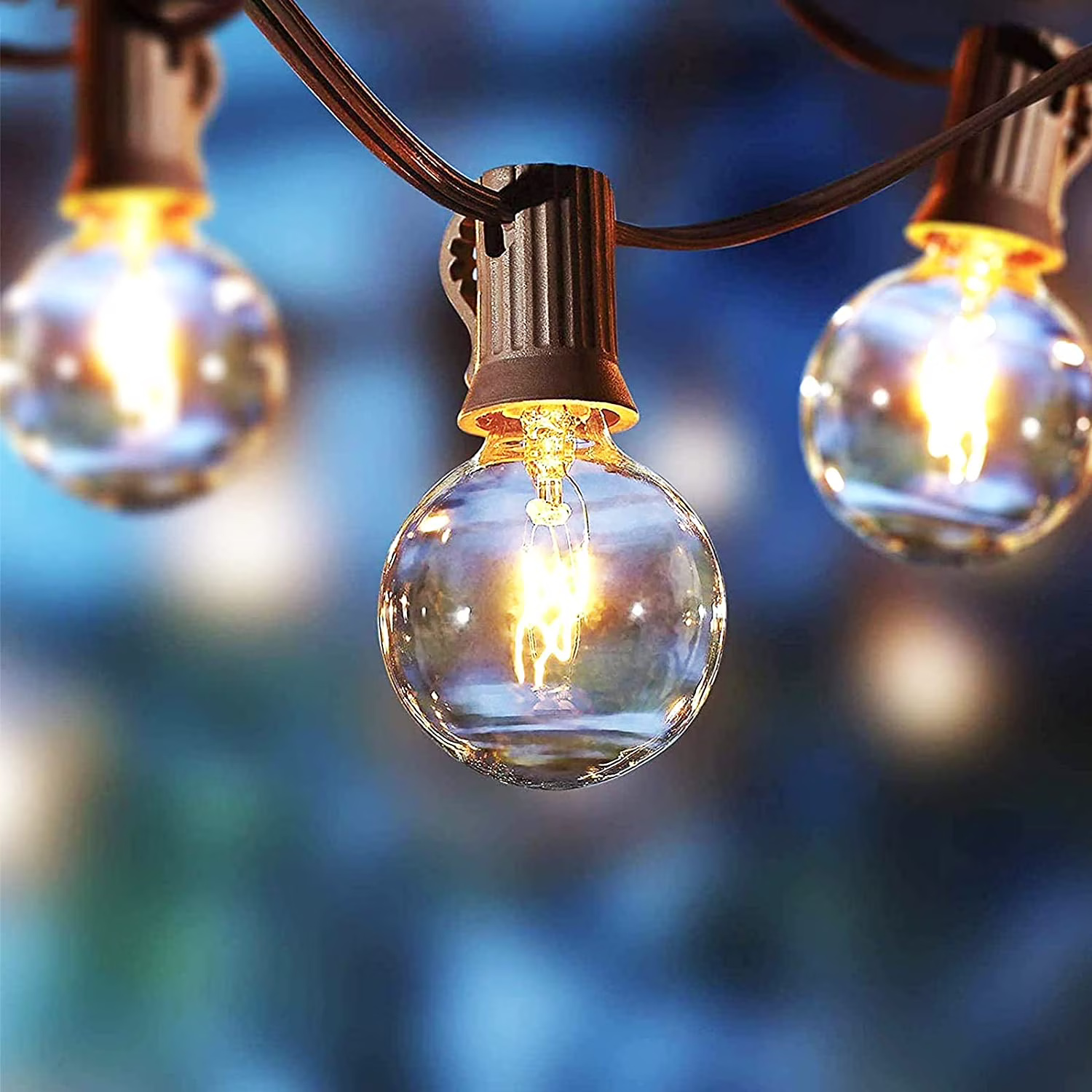 20 Light Outdoor Indoor 20 Feet Plug in Globe Bulb String Light