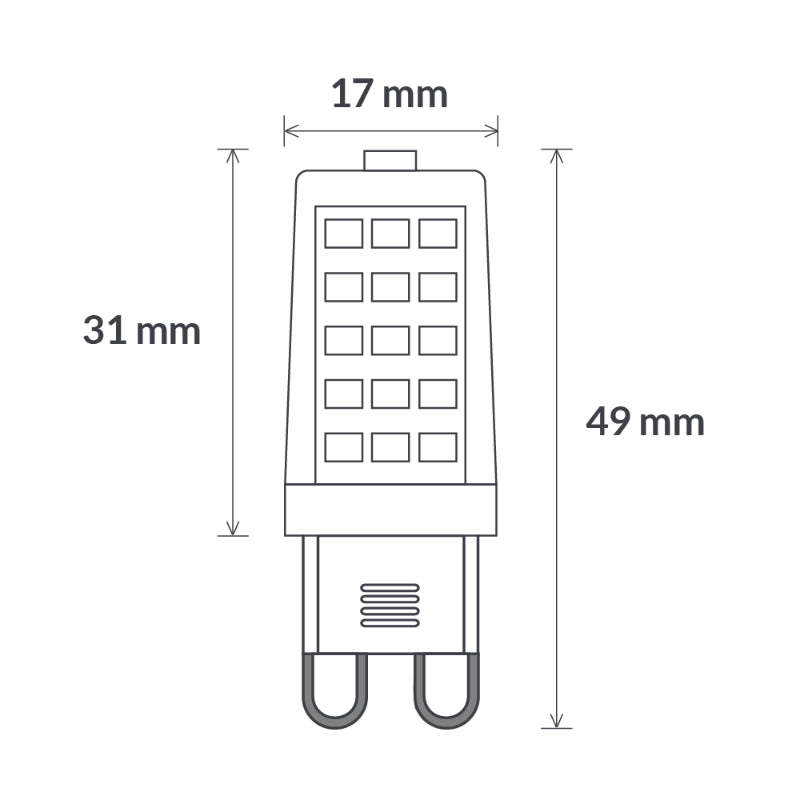 3W G9 Mini Frost Dimmable LED Light Bulb In Warm White-Sparklie Lights