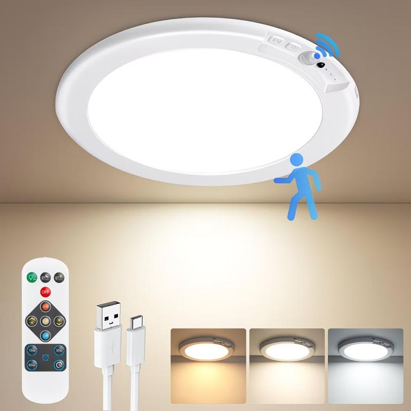 Rechargeable Motion Sensor 3 Color Modes Magnetic LED Ceiling Lights