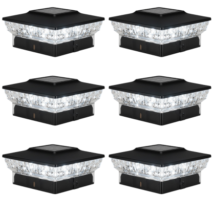 Flickering Flame Solar Post Cap Lights for Outdoor Deck and Fence