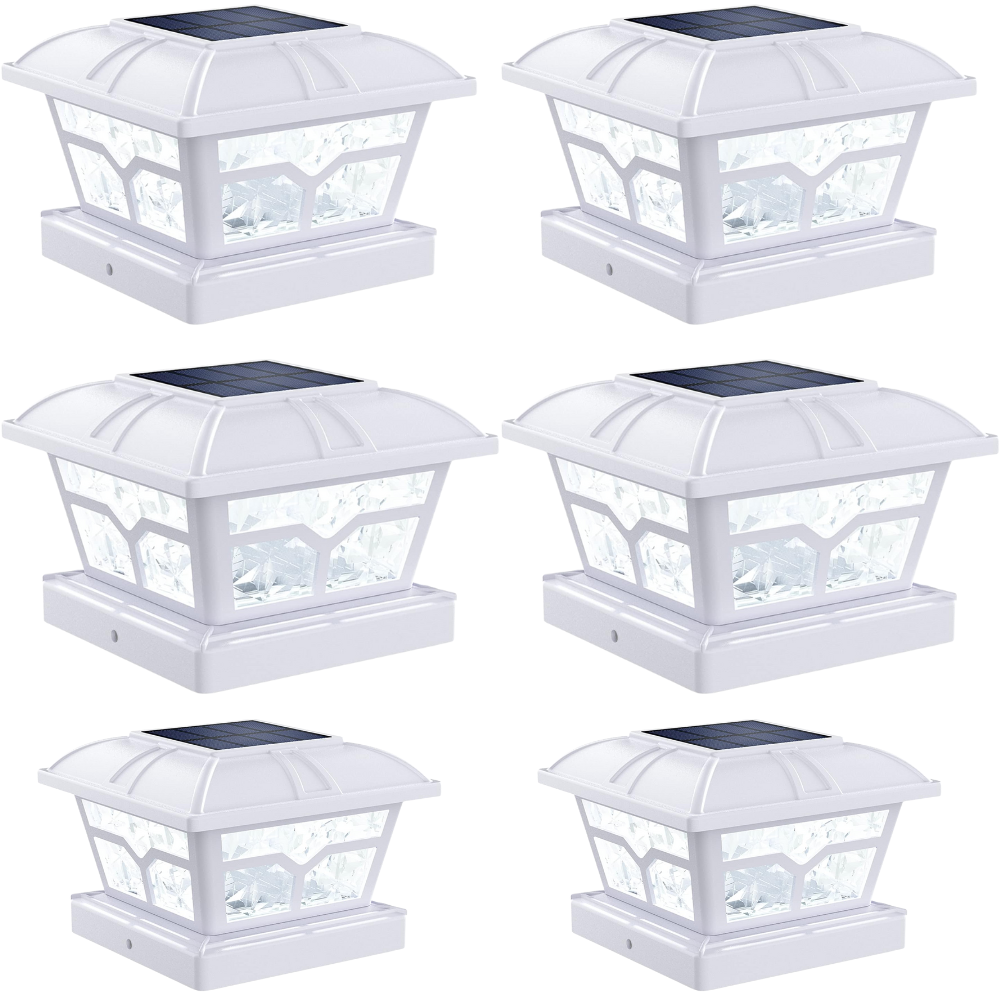 Dual Color Solar Post Cap Lights For Outdoor Fence And Deck