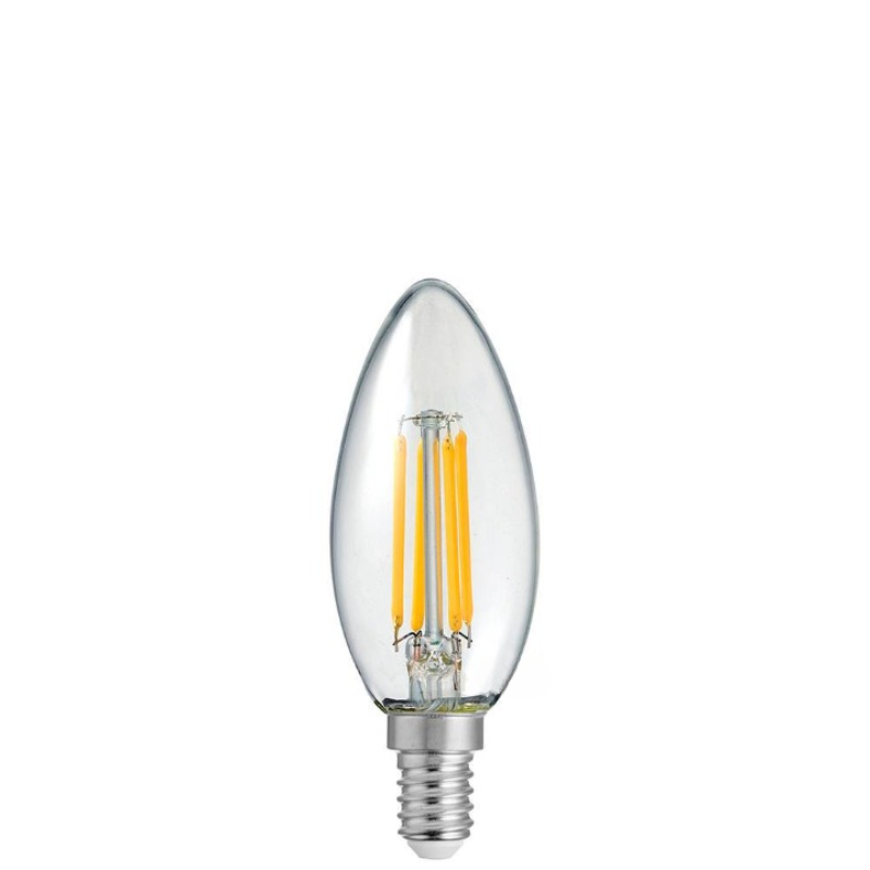 4W 12 Volt DC/AC Candle Dimmable LED Bulb (E14) Clear in Warm White-Sparklie Lights