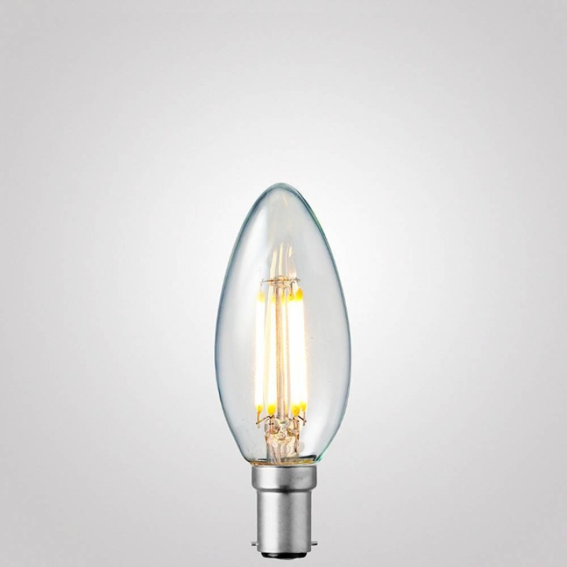 4W 12 Volt DC Candle Dimmable LED Bulb (B15) Clear in Warm White-Sparklie Lights