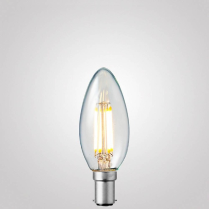 4W 12 Volt DC Candle Dimmable LED Bulb (B15) Clear in Warm White-Sparklie Lights
