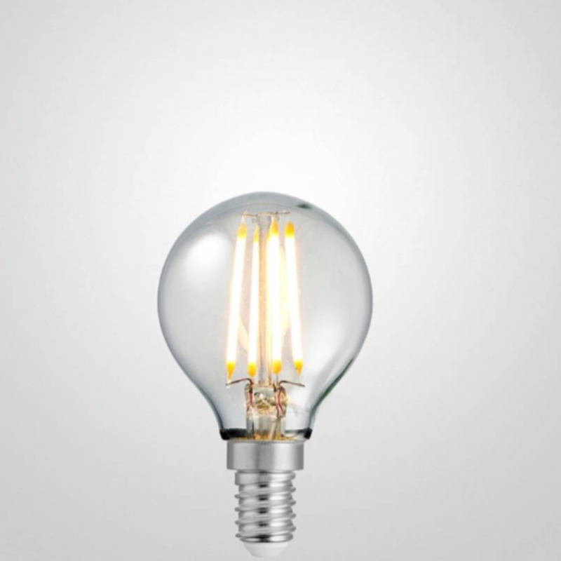 4W 12 Volt DC Fancy Round Dimmable LED Light Bulb (E14) in Warm White-Sparklie Lights