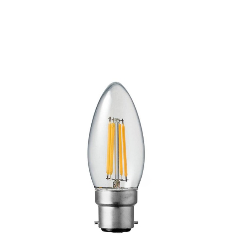 4W 12-24 Volt DC Candle Dimmable LED Bulb (B22) Clear in Warm White-Sparklie Lights
