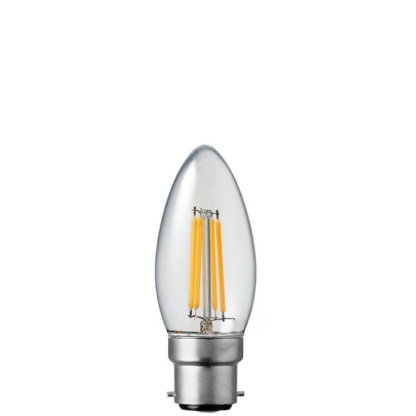 4W Candle Dimmable LED Bulb (B22) Clear in Warm White-Sparklie Lights