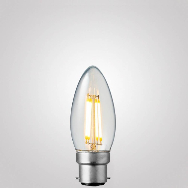 4W Candle Dimmable LED Bulb (B22) Clear in Warm White-Sparklie Lights