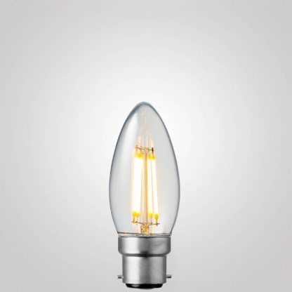 4W Candle Dimmable LED Bulb (B22) Clear in Warm White-Sparklie Lights