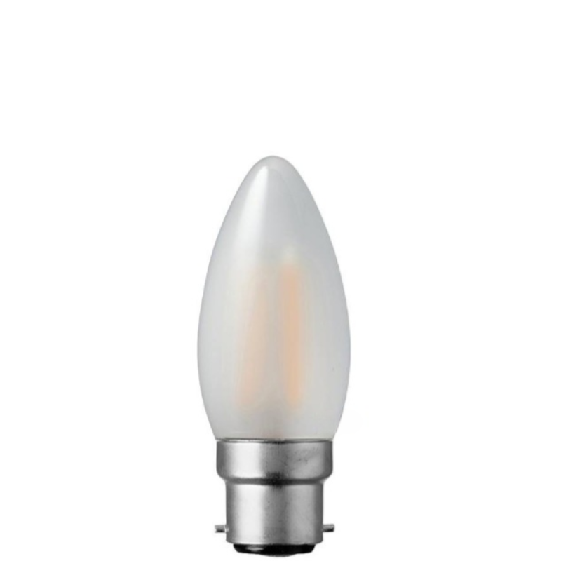 2W Candle Dimmable LED Bulb (B22) Frosted in Warm White-Sparklie Lights