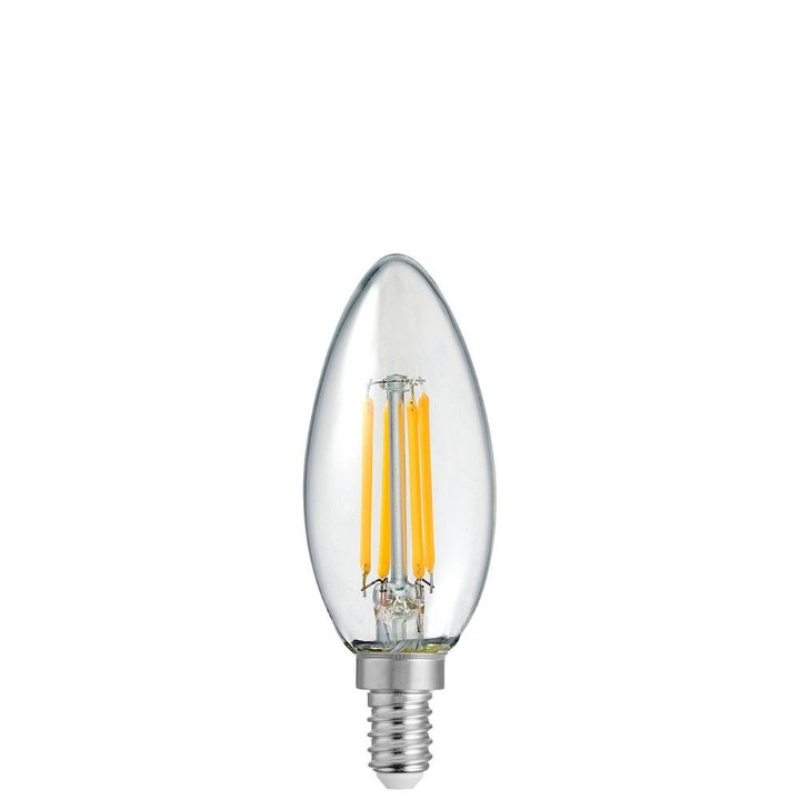 4W Candle Dimmable LED Bulb (E12) Clear in Warm White-Sparklie Lights