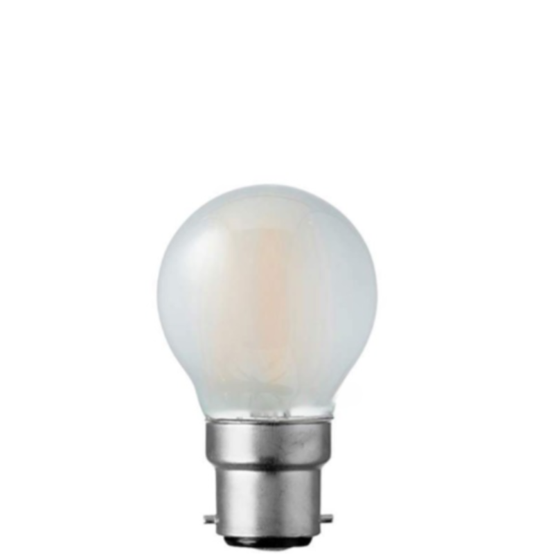6W Fancy Round Dimmable LED Bulb (B22) Frosted in Warm White-Sparklie Lights