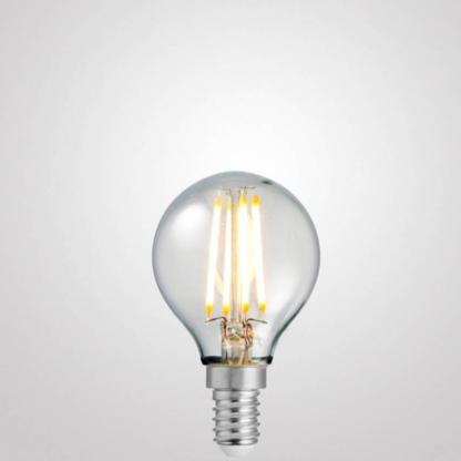 6W Fancy Round Dimmable LED Bulb (E14) Clear in Warm White-Sparklie Lights