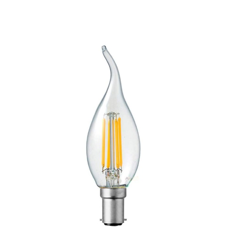 4W Flame Tip Candle Dimmable LED Bulb (B15) Clear in Warm White-Sparklie Lights