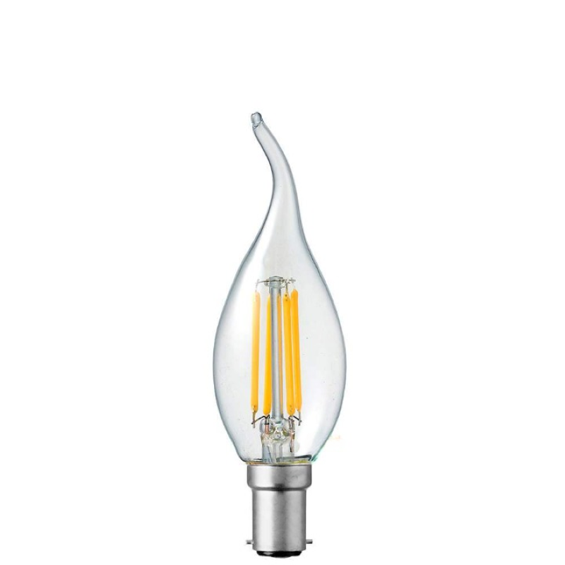 4W Flame Tip Candle Dimmable LED Bulb (B15) Clear in Natural White-Sparklie Lights