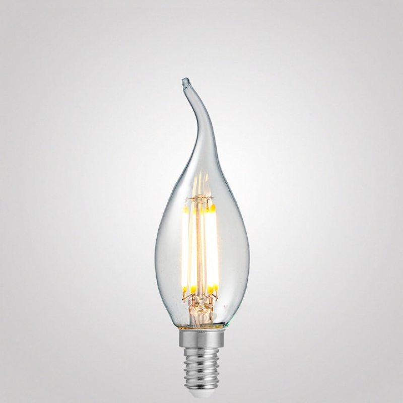 4W Flame Tip Candle Dimmable LED Bulb (E14) Clear in Warm White-Sparklie Lights