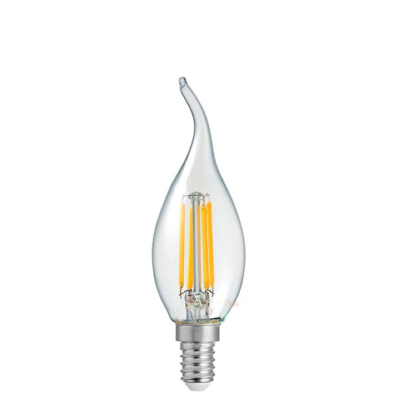 4W Flame Tip Candle Dimmable LED Bulb (E14) Clear in Warm White-Sparklie Lights