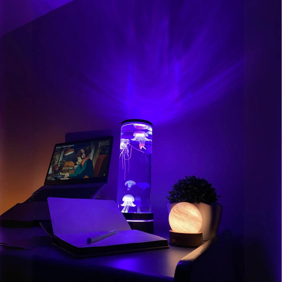 LED Jellyfish Lamp With Remote Control And Ocean Projection-Sparklie Lights