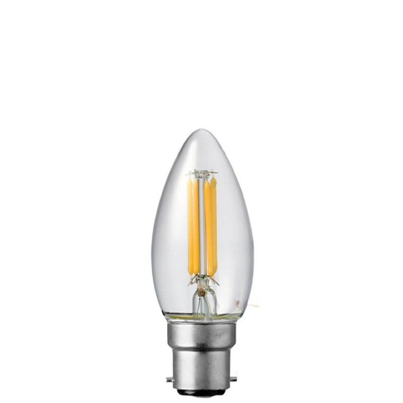 6W Candle Dimmable LED Bulb (B22) Clear in Natural White-Sparklie Lights