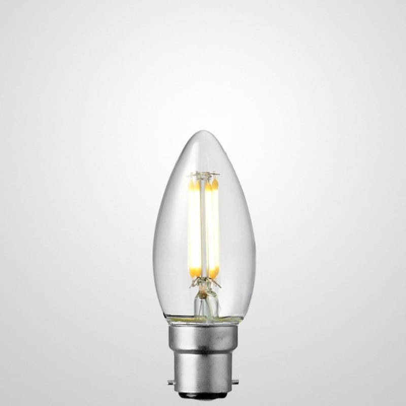 4W Candle Dimmable LED Bulb (B22) Clear in Natural White-Sparklie Lights