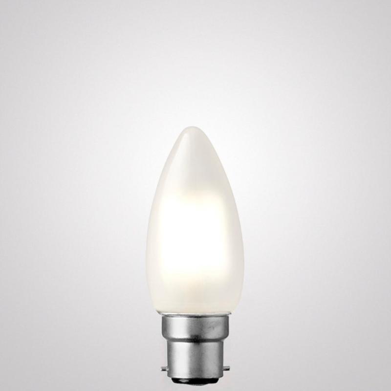 4W Candle Dimmable LED Bulb (B22) Frosted in Natural White-Sparklie Lights