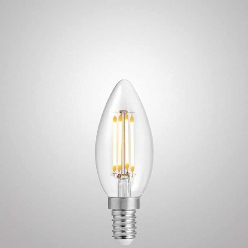 6W Candle Dimmable LED Bulb (E14) Clear in Natural White-Sparklie Lights
