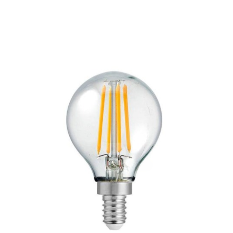 4W Fancy Round Dimmable LED Bulb (E12) Clear in Warm White-Sparklie Lights