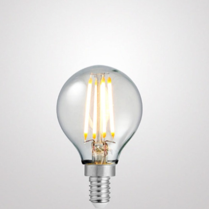 4W Fancy Round Dimmable LED Bulb (E12) Clear in Warm White-Sparklie Lights