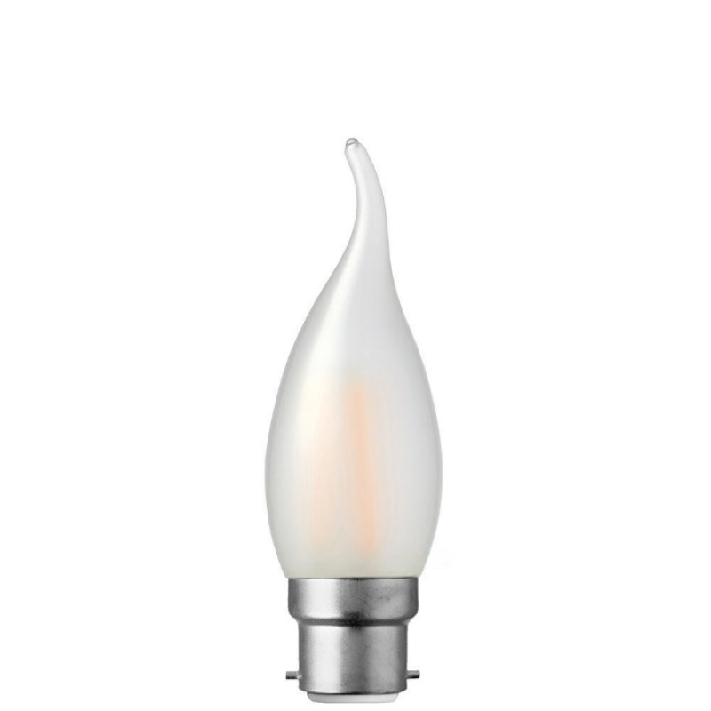 4W Flame Tip Candle Dimmable LED Bulb (B22) Frost in Warm White-Sparklie Lights