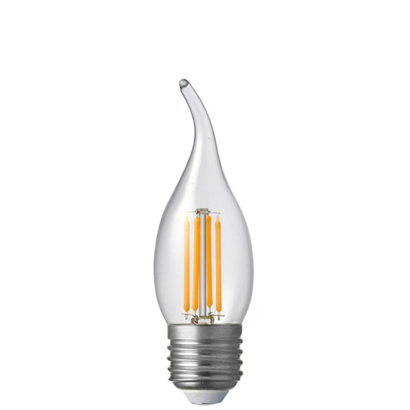 4W Flame Tip Candle Dimmable LED Bulb (E27) Clear in Warm White-Sparklie Lights