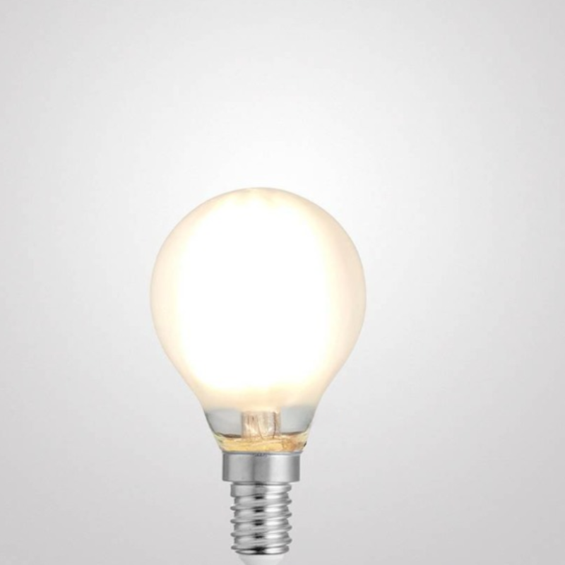 6W Fancy Round Dimmable LED Bulb (E14) Frosted in Warm White-Sparklie Lights