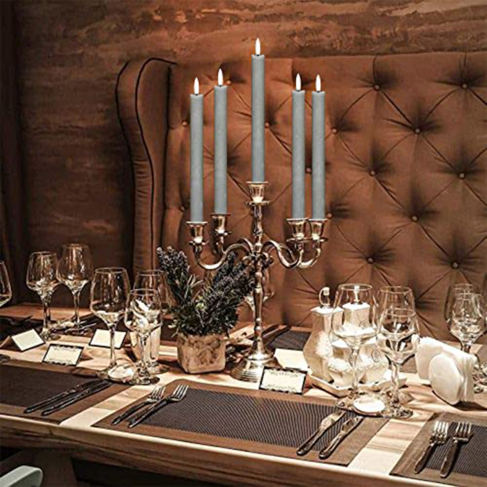 Flameless Taper Candles Flickering with 10-Key Remote, Battery Operated Led Warm 3D Wick Light Window Candles Real Wax-Sparklie Lights