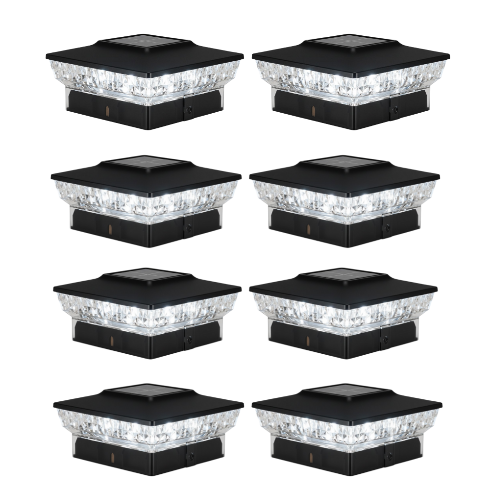 Flickering Flame Solar Post Cap Lights for Outdoor Deck and Fence