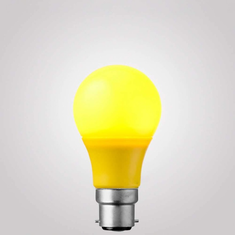 5W Yellow GLS LED Light Bulb (B22)-Sparklie Lights