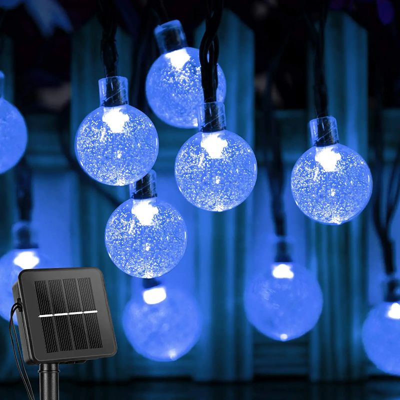 Solar String Lights Outdoor 60 Led 35.6 Feet Crystal Globe Lights with 8 Lighting Modes,-Sparklie Lights
