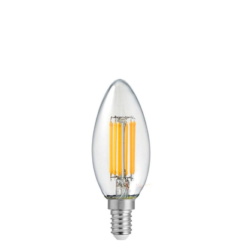 6W 12 Volt DC/AC Candle Dimmable LED Bulb (E14) Clear in Warm White-Sparklie Lights