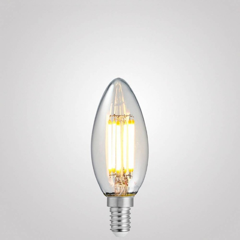 6W 12 Volt DC/AC Candle Dimmable LED Bulb (E14) Clear in Warm White-Sparklie Lights