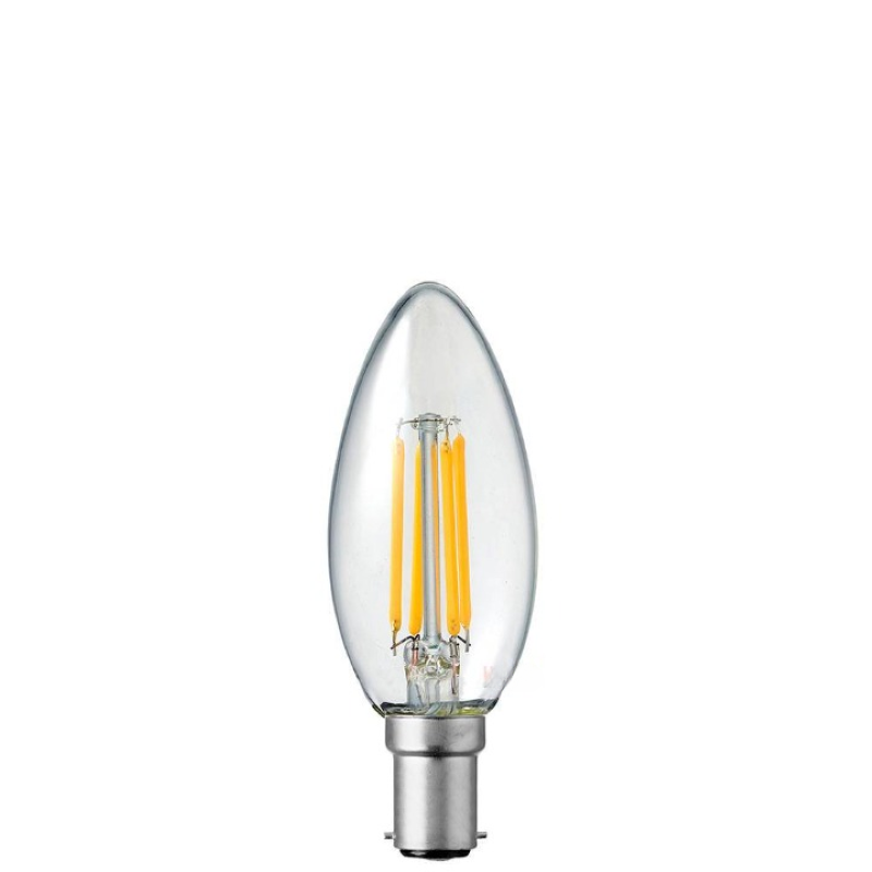 6W Candle Dimmable LED Bulb (B15) Clear in Warm White-Sparklie Lights