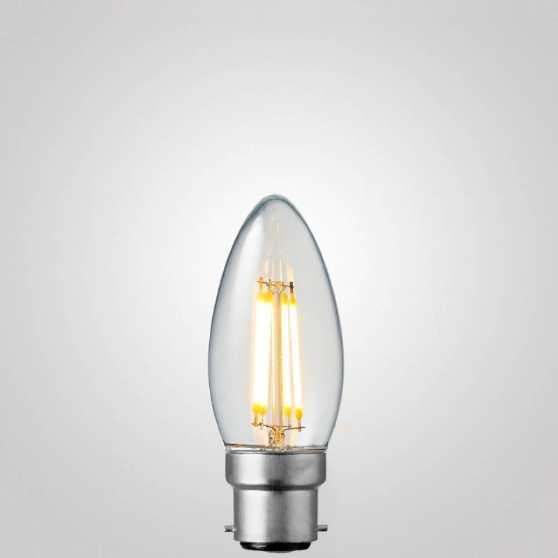 6W Candle Dimmable LED Bulb (B22) Clear in Warm White-Sparklie Lights