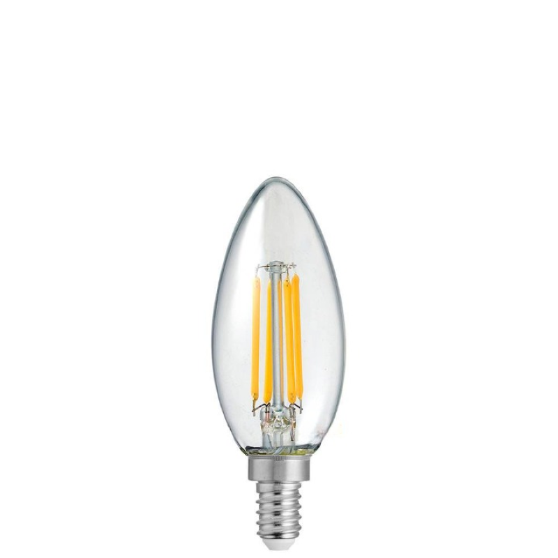 6W Candle Dimmable LED Bulb (E12) Clear in Warm White-Sparklie Lights