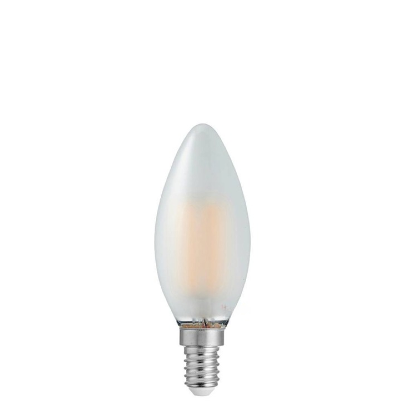 6W Candle Dimmable LED Bulb (E14) Frost in Warm White-Sparklie Lights