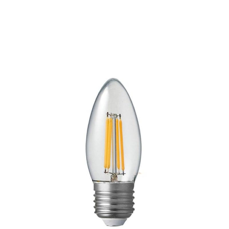 6W Candle Dimmable LED Bulb (E27) Clear in Warm White-Sparklie Lights
