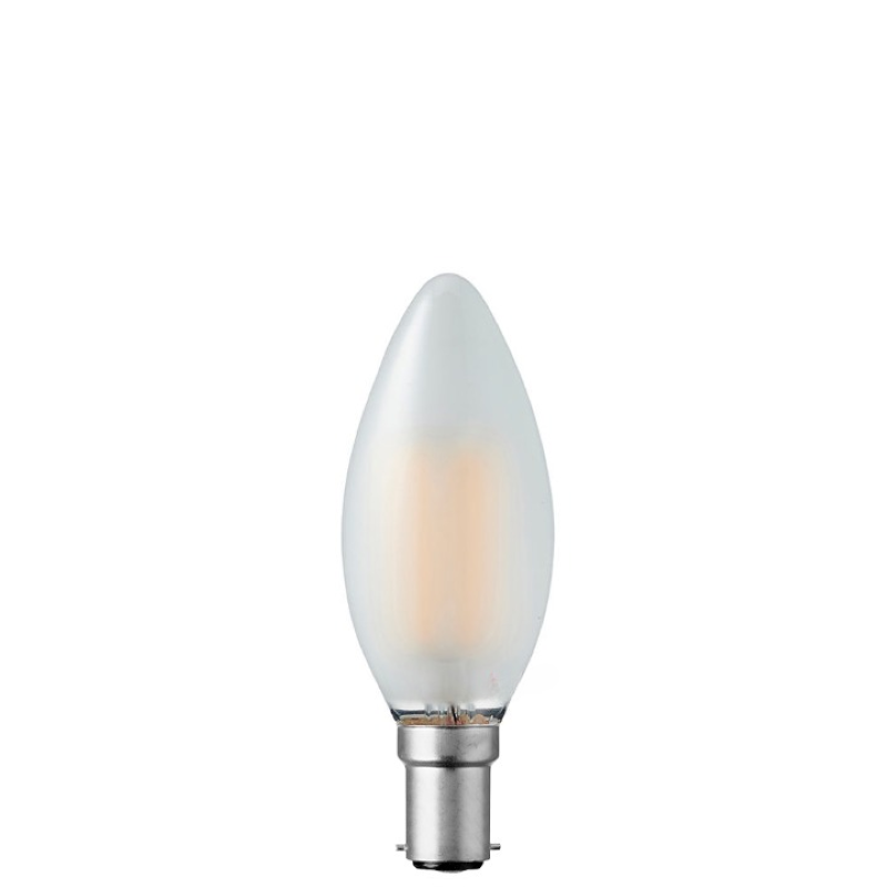 6W Candle Dimmable LED Bulb (B15) Frost in Warm White-Sparklie Lights