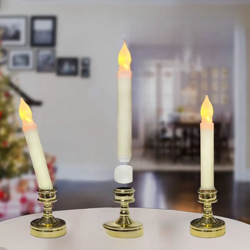 LED Candles With Warm Yellow Flickering Flame-Sparklie Lights