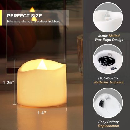LED Tea Lights with Timer, Built-in 6 Hours Timer Tea Lights, Votive Candles Battery Operated, Flameless Candles with Timer-Sparklie Lights