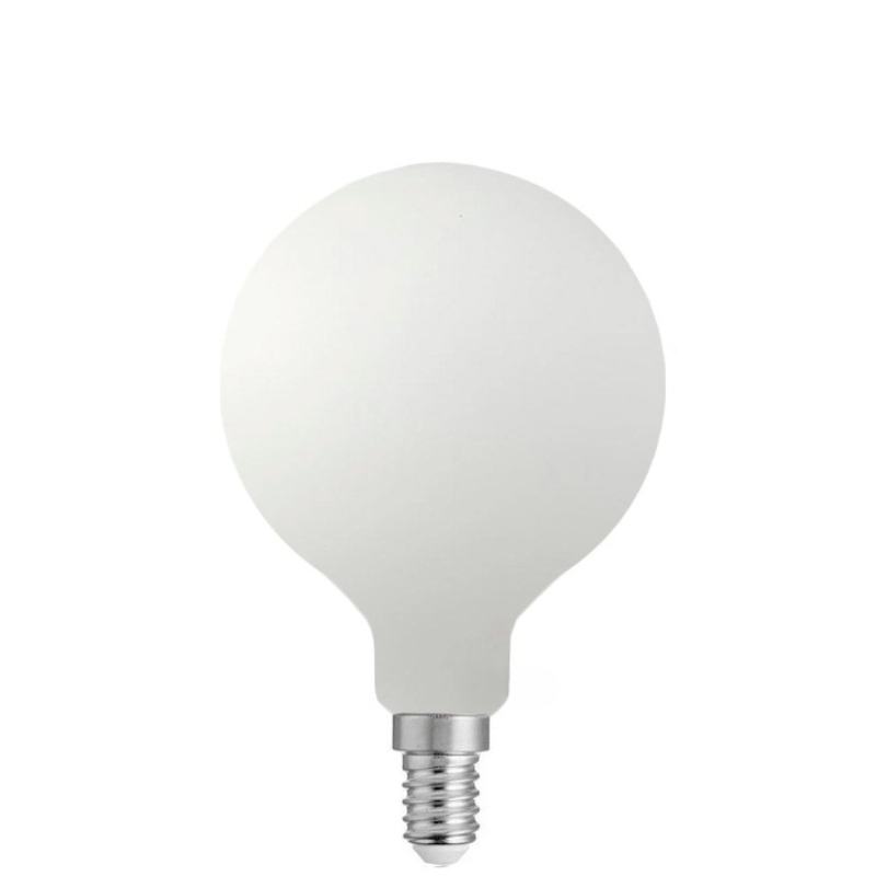 8W G80 Matte White Dimmable LED Light Bulb (E14) In Warm White-Sparklie Lights