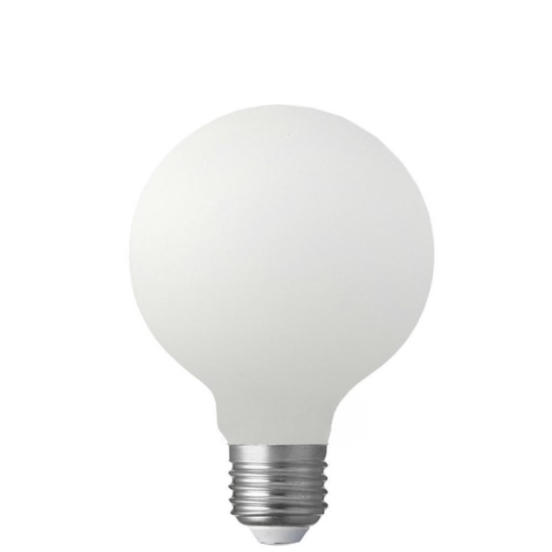 8W G80 Matte White Dimmable LED Light Bulb (E27) In Warm White-Sparklie Lights